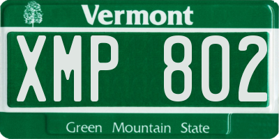 VT license plate XMP802