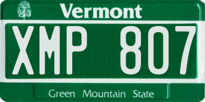 VT license plate XMP807