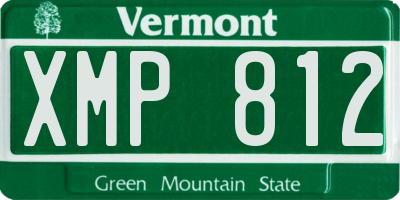 VT license plate XMP812