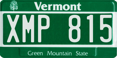VT license plate XMP815