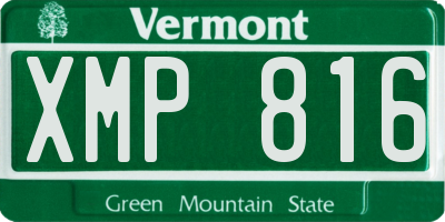 VT license plate XMP816