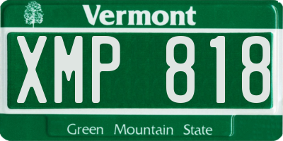 VT license plate XMP818