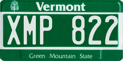 VT license plate XMP822