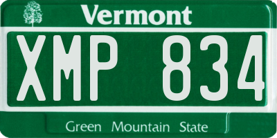 VT license plate XMP834