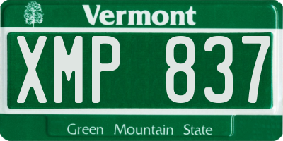 VT license plate XMP837