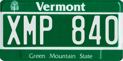 VT license plate XMP840