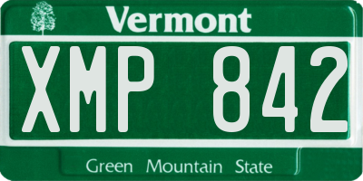 VT license plate XMP842