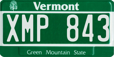 VT license plate XMP843
