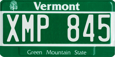 VT license plate XMP845
