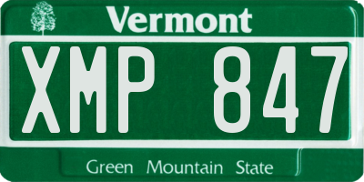 VT license plate XMP847