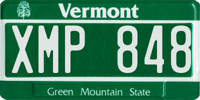 VT license plate XMP848