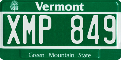 VT license plate XMP849