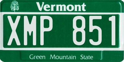 VT license plate XMP851