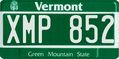 VT license plate XMP852