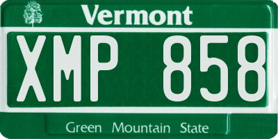 VT license plate XMP858