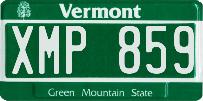 VT license plate XMP859
