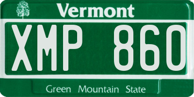 VT license plate XMP860