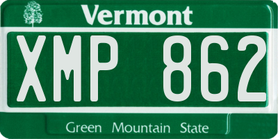 VT license plate XMP862