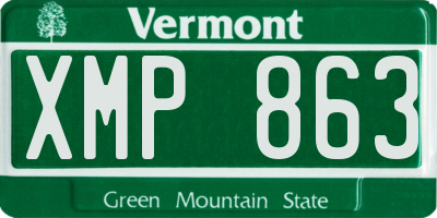 VT license plate XMP863