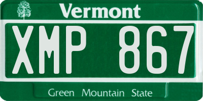 VT license plate XMP867