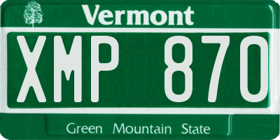 VT license plate XMP870