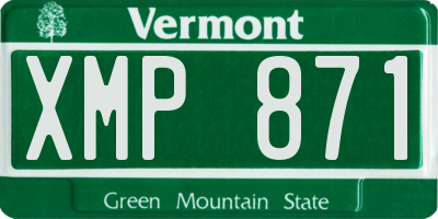 VT license plate XMP871