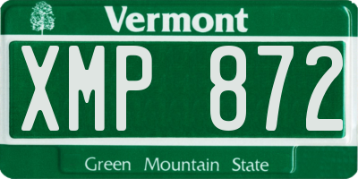 VT license plate XMP872