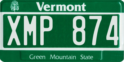 VT license plate XMP874