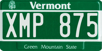 VT license plate XMP875