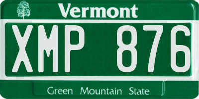 VT license plate XMP876