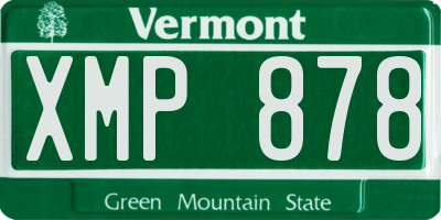 VT license plate XMP878