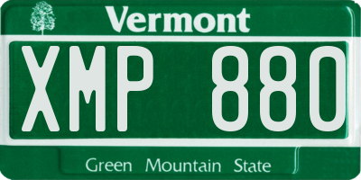 VT license plate XMP880