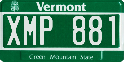 VT license plate XMP881