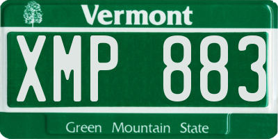 VT license plate XMP883