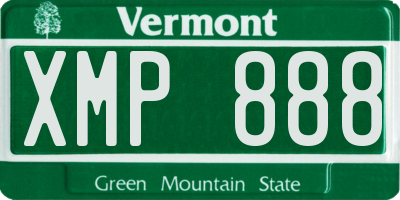VT license plate XMP888