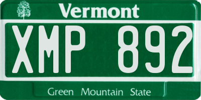 VT license plate XMP892