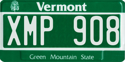 VT license plate XMP908