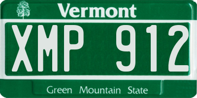 VT license plate XMP912