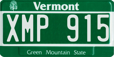 VT license plate XMP915