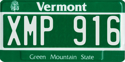 VT license plate XMP916