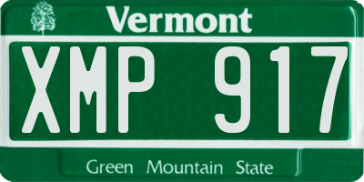 VT license plate XMP917