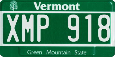 VT license plate XMP918