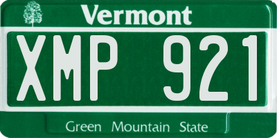 VT license plate XMP921