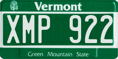VT license plate XMP922