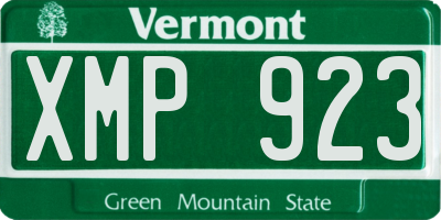VT license plate XMP923