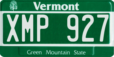 VT license plate XMP927