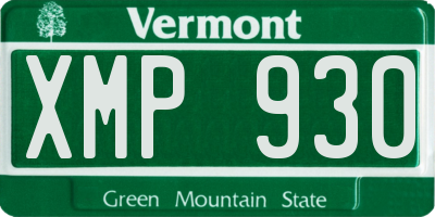 VT license plate XMP930