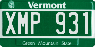 VT license plate XMP931