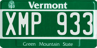 VT license plate XMP933