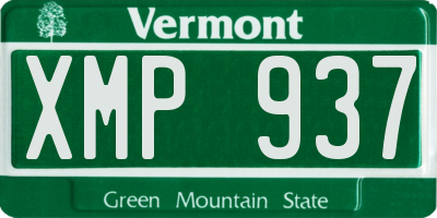 VT license plate XMP937